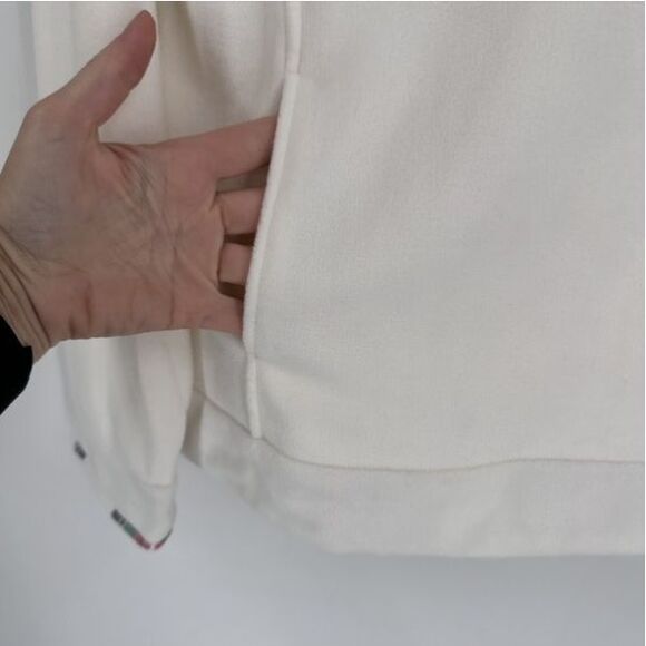 Crown & Ivy NWT Women's Ivory Tartan Plaid Fleece Pullover Jacket Size L Holiday - Picture 9 of 11
